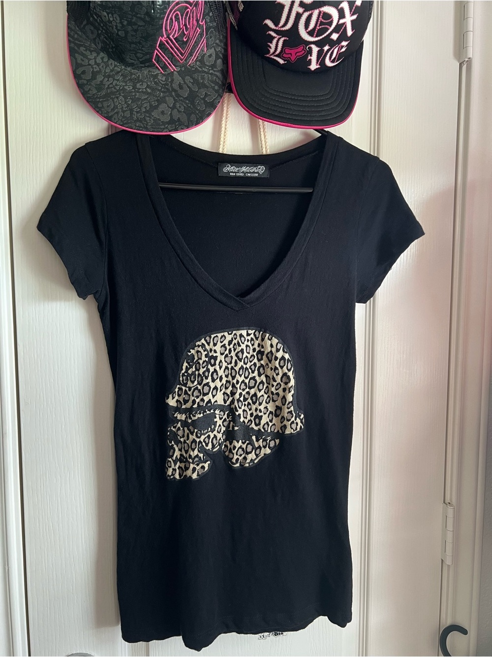 Metal Mulisha Leopard Print Skull shirt Y2K Grunge Punk Goth